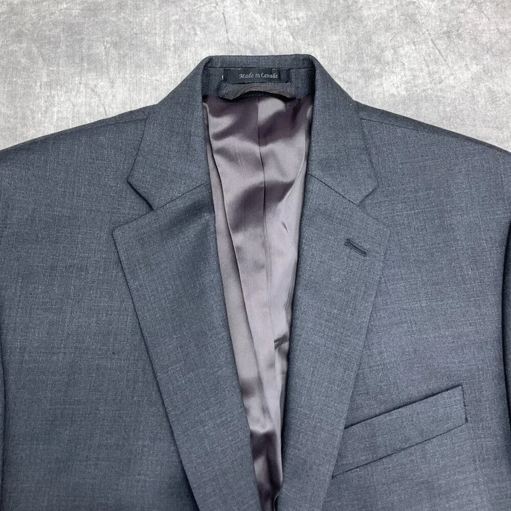 Lauren Ralph Lauren‎ Blazer Men 40 Gray Wool Classic Career Jacket VTG Canada